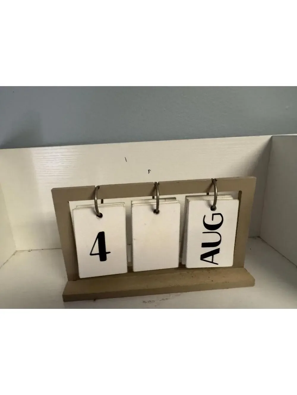 Wooden Perpetual Desk Calendar with Flip Date Cards